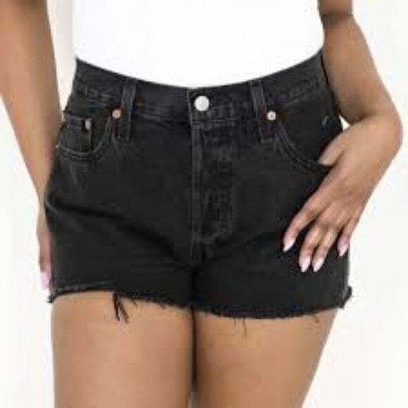 Levi's 501 Cutoff Jean Shorts Lunar Black 27 - Picture 1 of 5